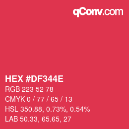 Color code: HEX #DF344E | qconv.com