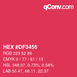 Color code: HEX #DF3456 | qconv.com