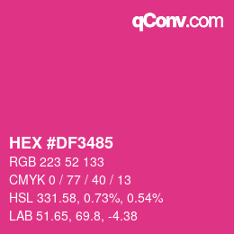 Color code: HEX #DF3485 | qconv.com