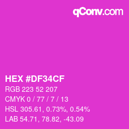 Color code: HEX #DF34CF | qconv.com