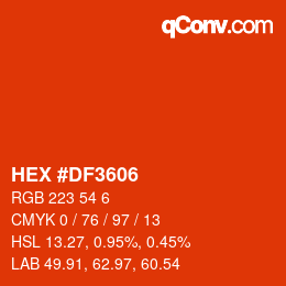 Color code: HEX #DF3606 | qconv.com