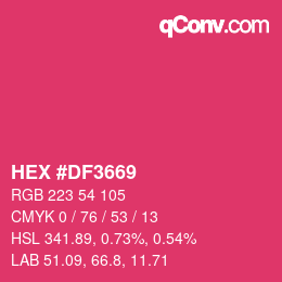 Color code: HEX #DF3669 | qconv.com