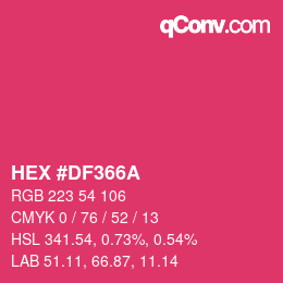 Color code: HEX #DF366A | qconv.com