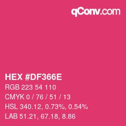 Color code: HEX #DF366E | qconv.com