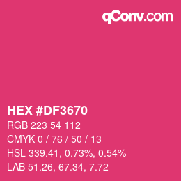カラーコード: HEX #DF3670 | qconv.com