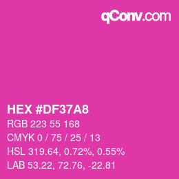 カラーコード: HEX #DF37A8 | qconv.com