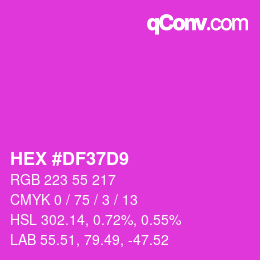 Color code: HEX #DF37D9 | qconv.com