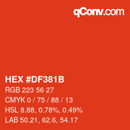Color code: HEX #DF381B | qconv.com