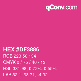 Color code: HEX #DF3886 | qconv.com