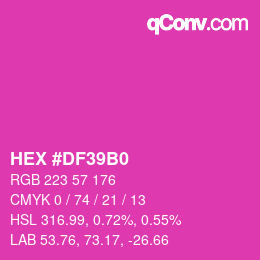 Color code: HEX #DF39B0 | qconv.com