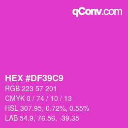 Color code: HEX #DF39C9 | qconv.com