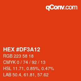 Color code: HEX #DF3A12 | qconv.com