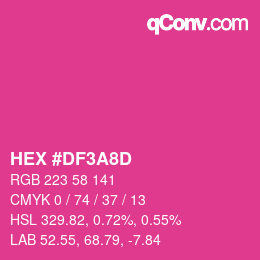 颜色代码: HEX #DF3A8D | qconv.com