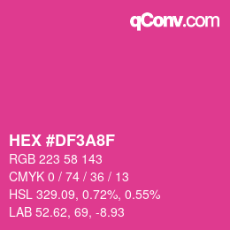 カラーコード: HEX #DF3A8F | qconv.com