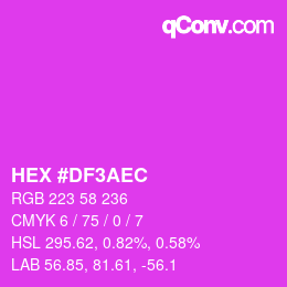Color code: HEX #DF3AEC | qconv.com