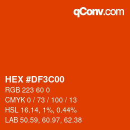 Color code: HEX #DF3C00 | qconv.com