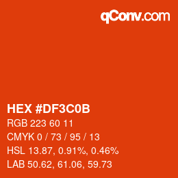 Farbcode: HEX #DF3C0B | qconv.com