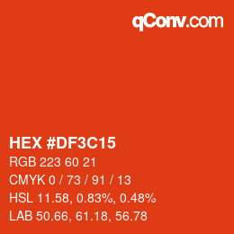 Color code: HEX #DF3C15 | qconv.com