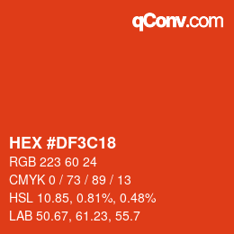 Color code: HEX #DF3C18 | qconv.com