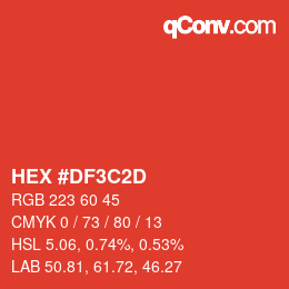 カラーコード: HEX #DF3C2D | qconv.com