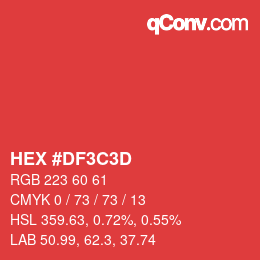 Color code: HEX #DF3C3D | qconv.com