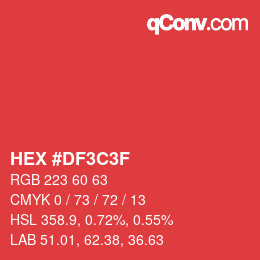 Color code: HEX #DF3C3F | qconv.com