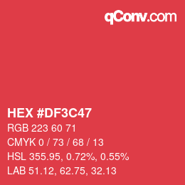Color code: HEX #DF3C47 | qconv.com