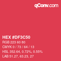 Color code: HEX #DF3C50 | qconv.com