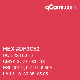 Color code: HEX #DF3C52 | qconv.com