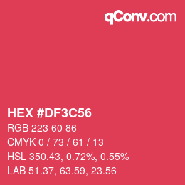 Color code: HEX #DF3C56 | qconv.com