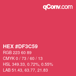 カラーコード: HEX #DF3C59 | qconv.com