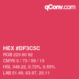 Farbcode: HEX #DF3C5C | qconv.com