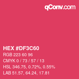 Color code: HEX #DF3C60 | qconv.com