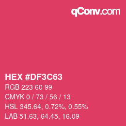 Color code: HEX #DF3C63 | qconv.com