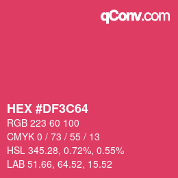Color code: HEX #DF3C64 | qconv.com