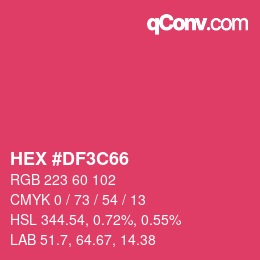 カラーコード: HEX #DF3C66 | qconv.com
