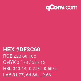 Color code: HEX #DF3C69 | qconv.com