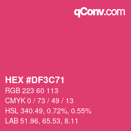 Color code: HEX #DF3C71 | qconv.com