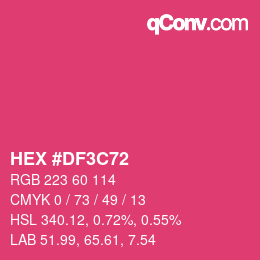 カラーコード: HEX #DF3C72 | qconv.com