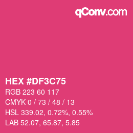 Color code: HEX #DF3C75 | qconv.com