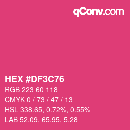 Color code: HEX #DF3C76 | qconv.com