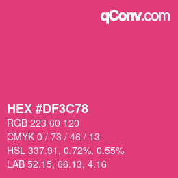 Color code: HEX #DF3C78 | qconv.com