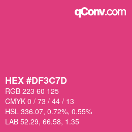 カラーコード: HEX #DF3C7D | qconv.com