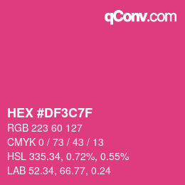 Farbcode: HEX #DF3C7F | qconv.com