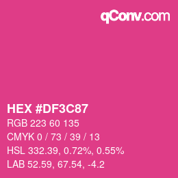 Color code: HEX #DF3C87 | qconv.com