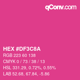 Color code: HEX #DF3C8A | qconv.com
