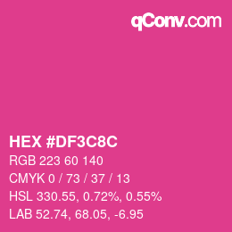 Code couleur: HEX #DF3C8C | qconv.com