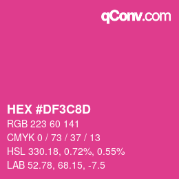 Color code: HEX #DF3C8D | qconv.com