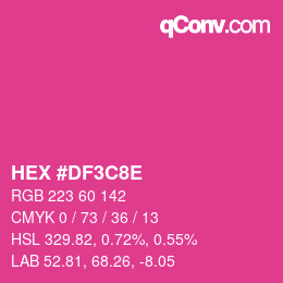 Color code: HEX #DF3C8E | qconv.com