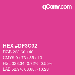 Farbcode: HEX #DF3C92 | qconv.com